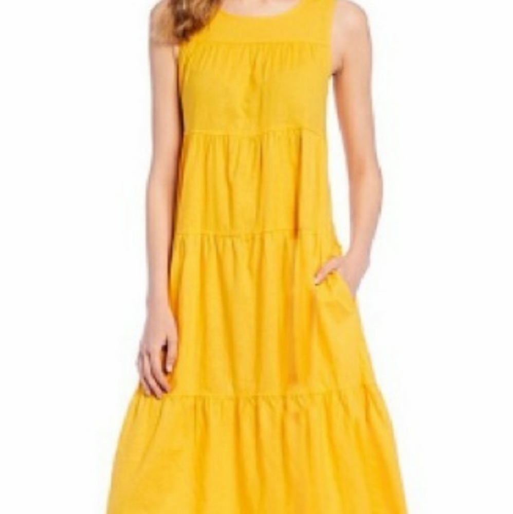 Chelsea & Violet yellow tiered maxi dress sz. S